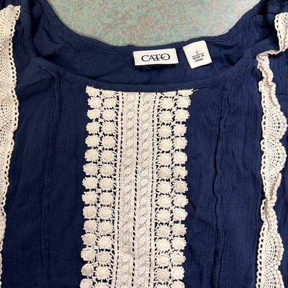 Cato Blue and white top - Picture 3 of 3